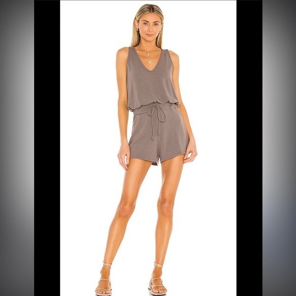 Lovers + Friends Soft Romper Size Small – Gray Strapless Lounge One-Piece - Picture 1 of 4